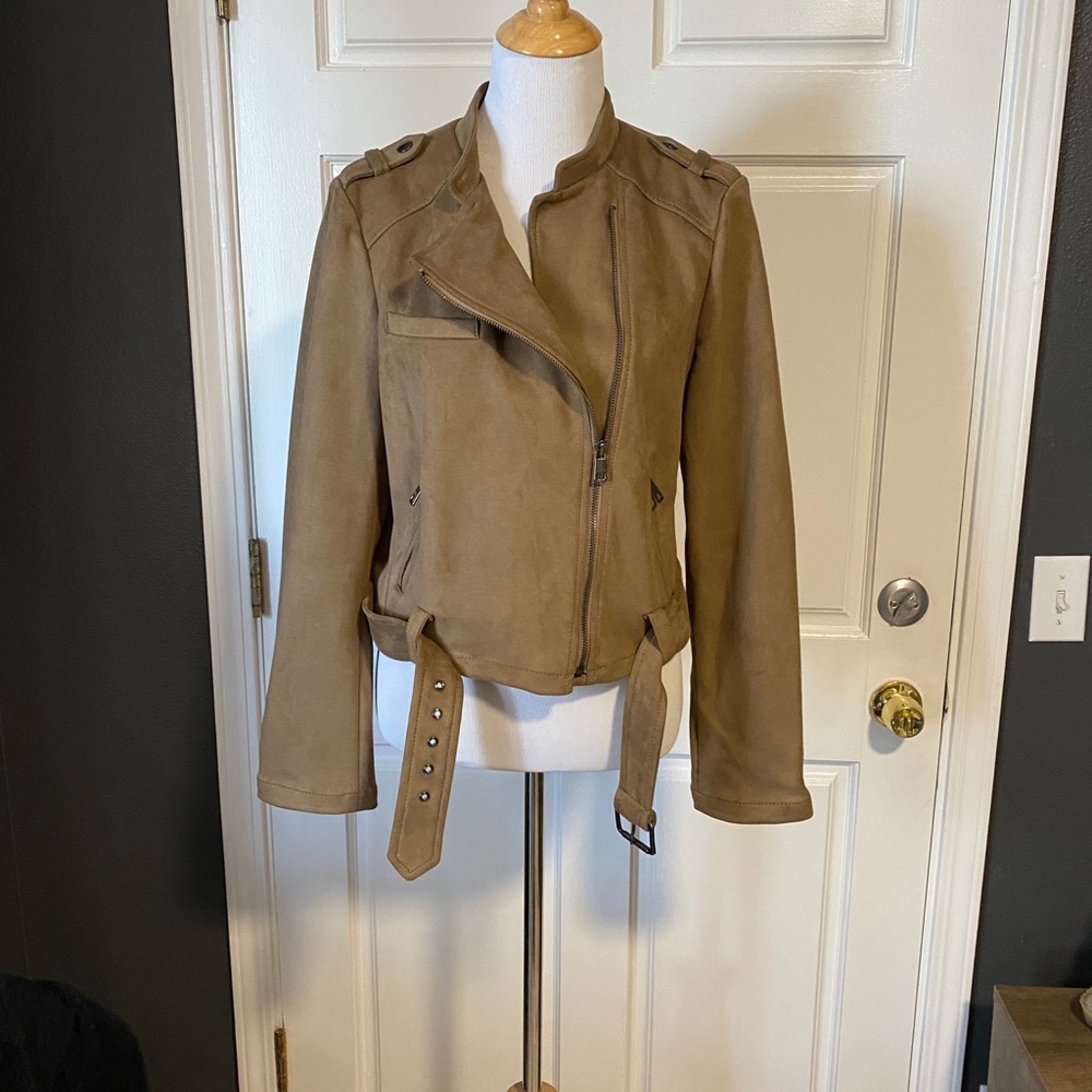 Faux suede bomber jacket.